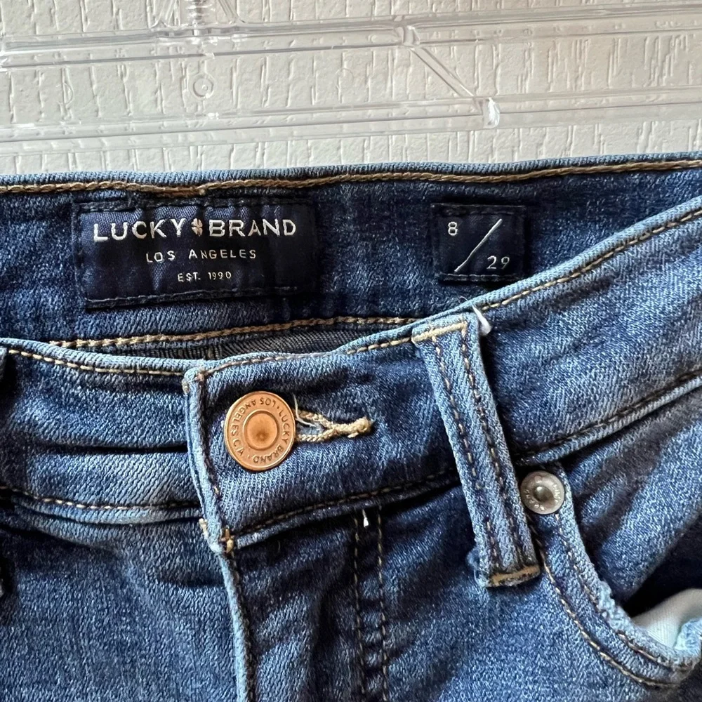 Lucky Brand Ava Dark Blue Mid Rise Crop Jeans - Picture 2 of 3